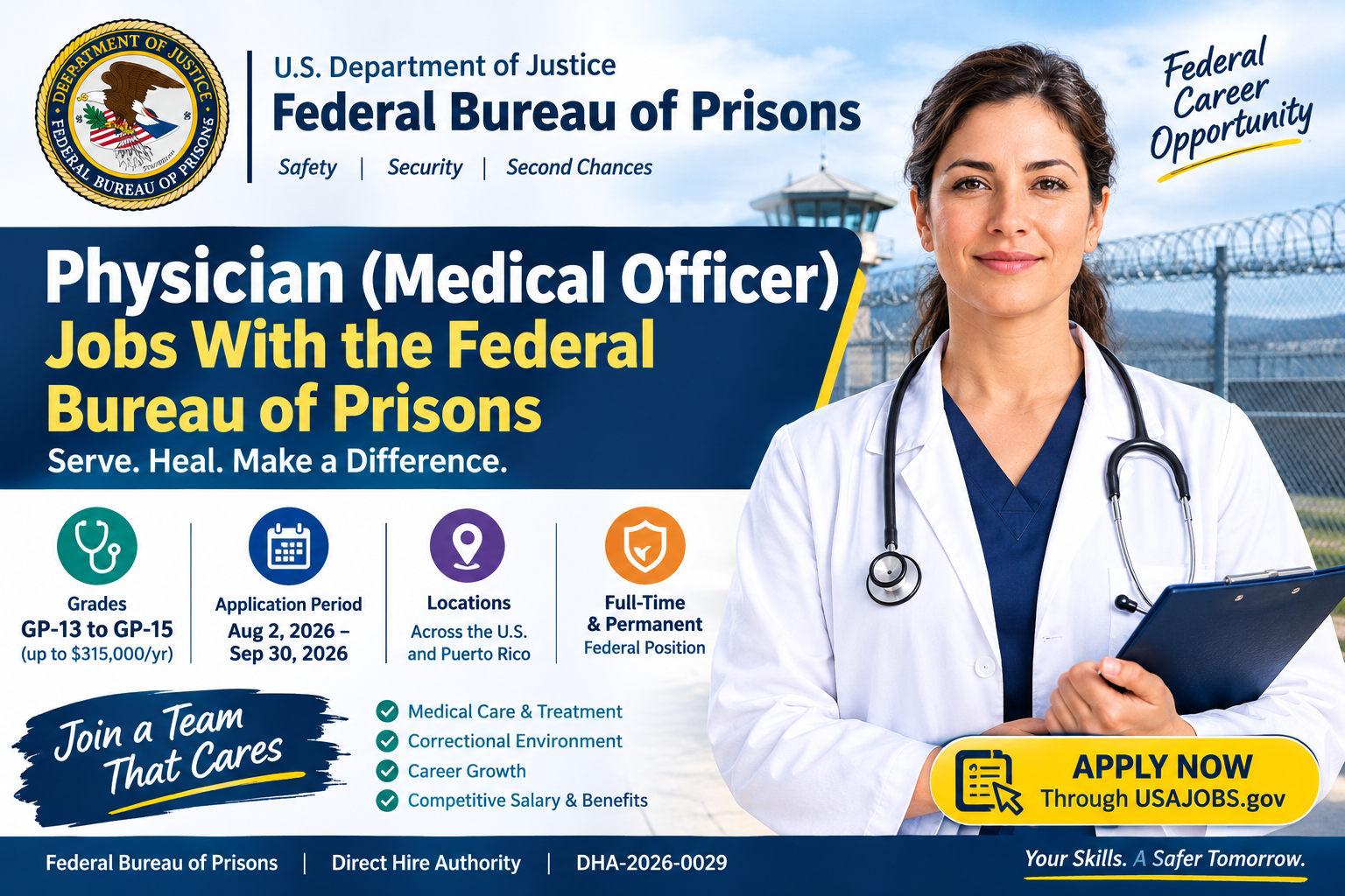Physician Medical Officer Jobs | Federal Bureau of Prisons