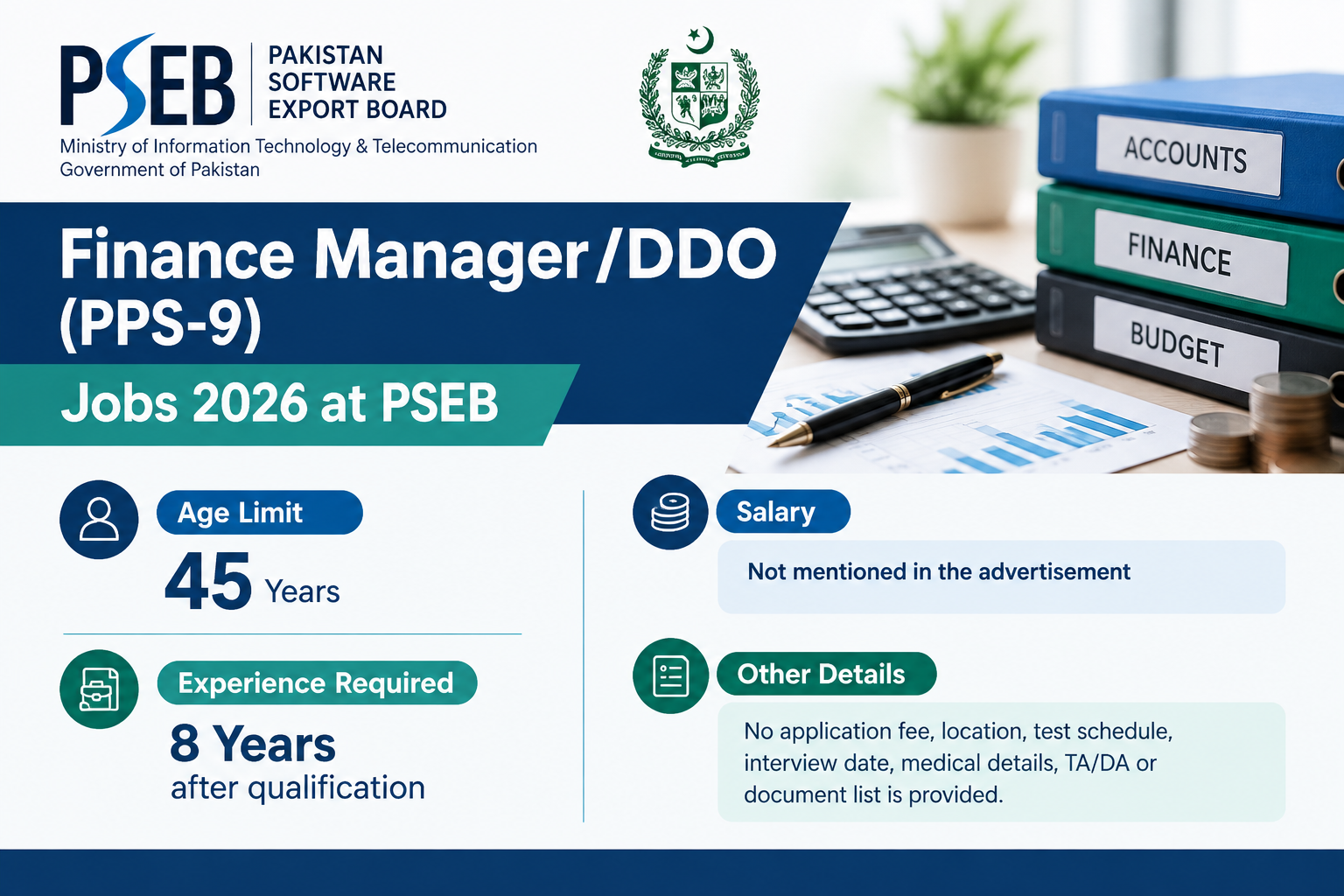 Finance Manager/DDO (PPS-9) Jobs 2026 at PSEB – Latest Government Opportunity