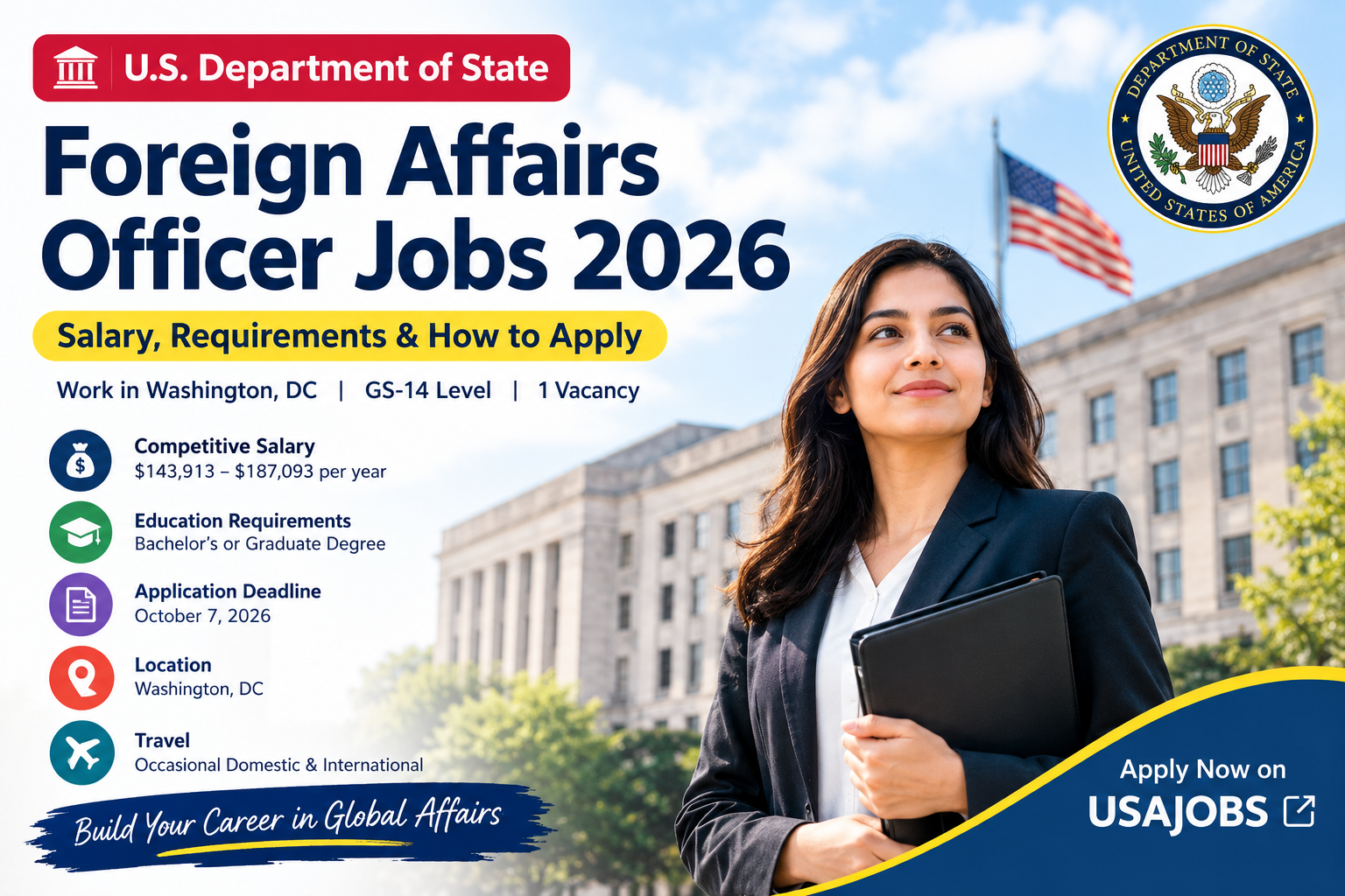 Foreign Affairs Officer Jobs 2026 at U.S. Department of State